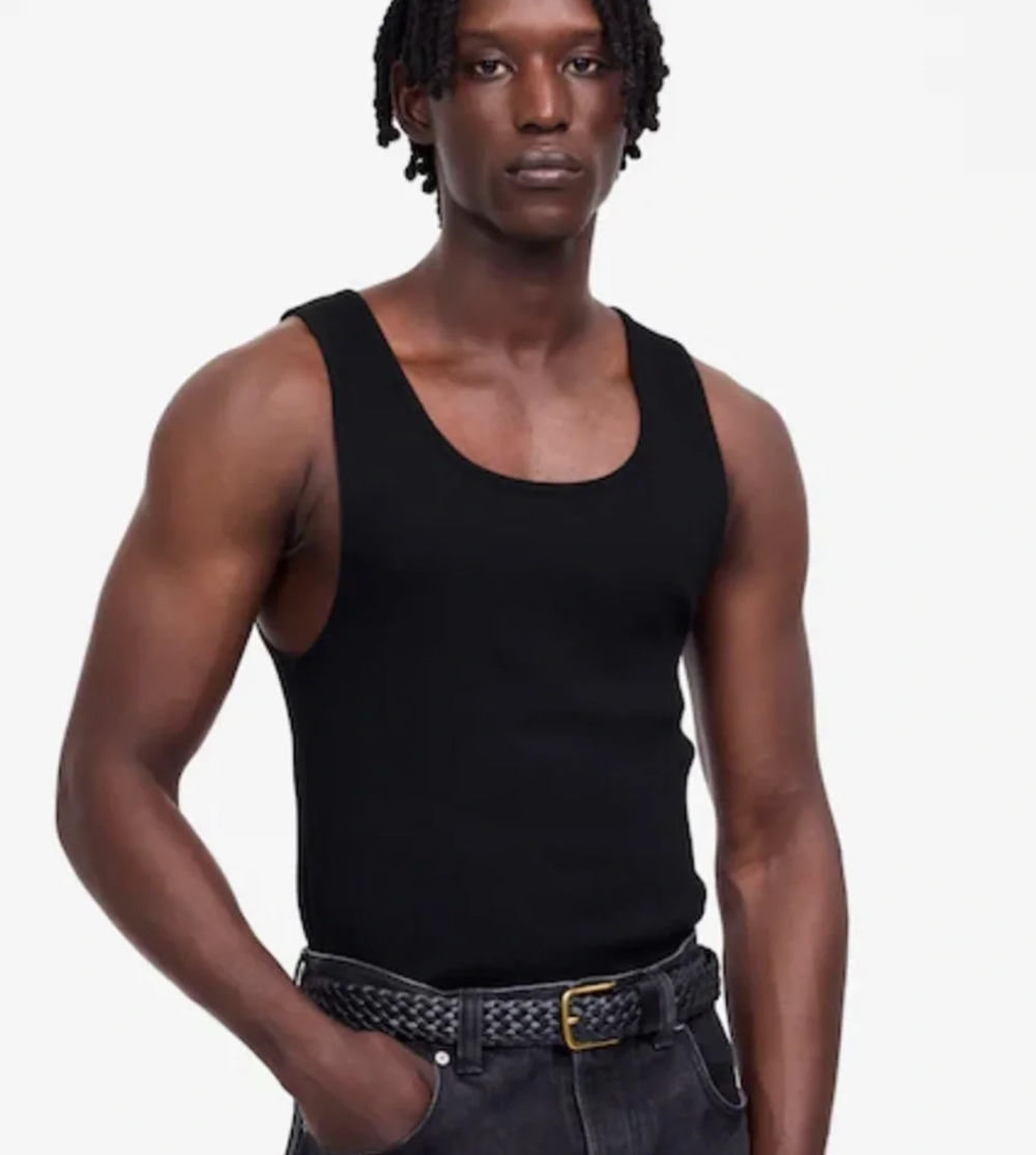 Madewell | NWT Mens Ribbed Tank Black Cotton Sleeveless Shirt | Sz M